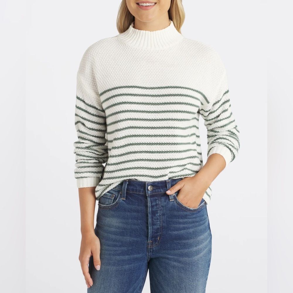 Violets &‎ Roses Gael Mock Neck Sweater Size Large White Stitch Fix NWT